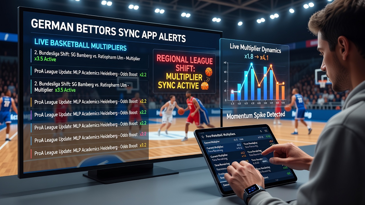 Live-Multiplikatoren und App-Synchronisation im Basketball