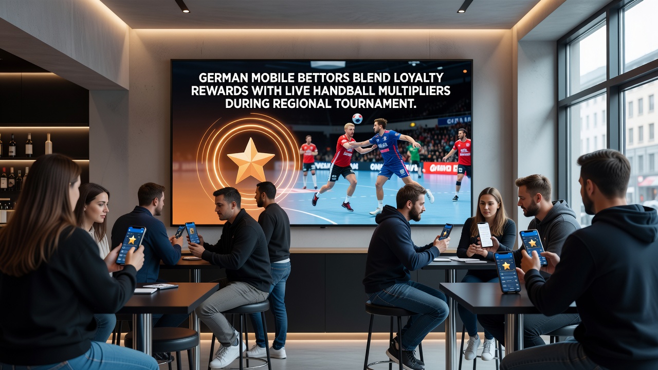 Darstellung einer Smartphone-App mit Handball-Live-Wetten und Treuebonus-Integration