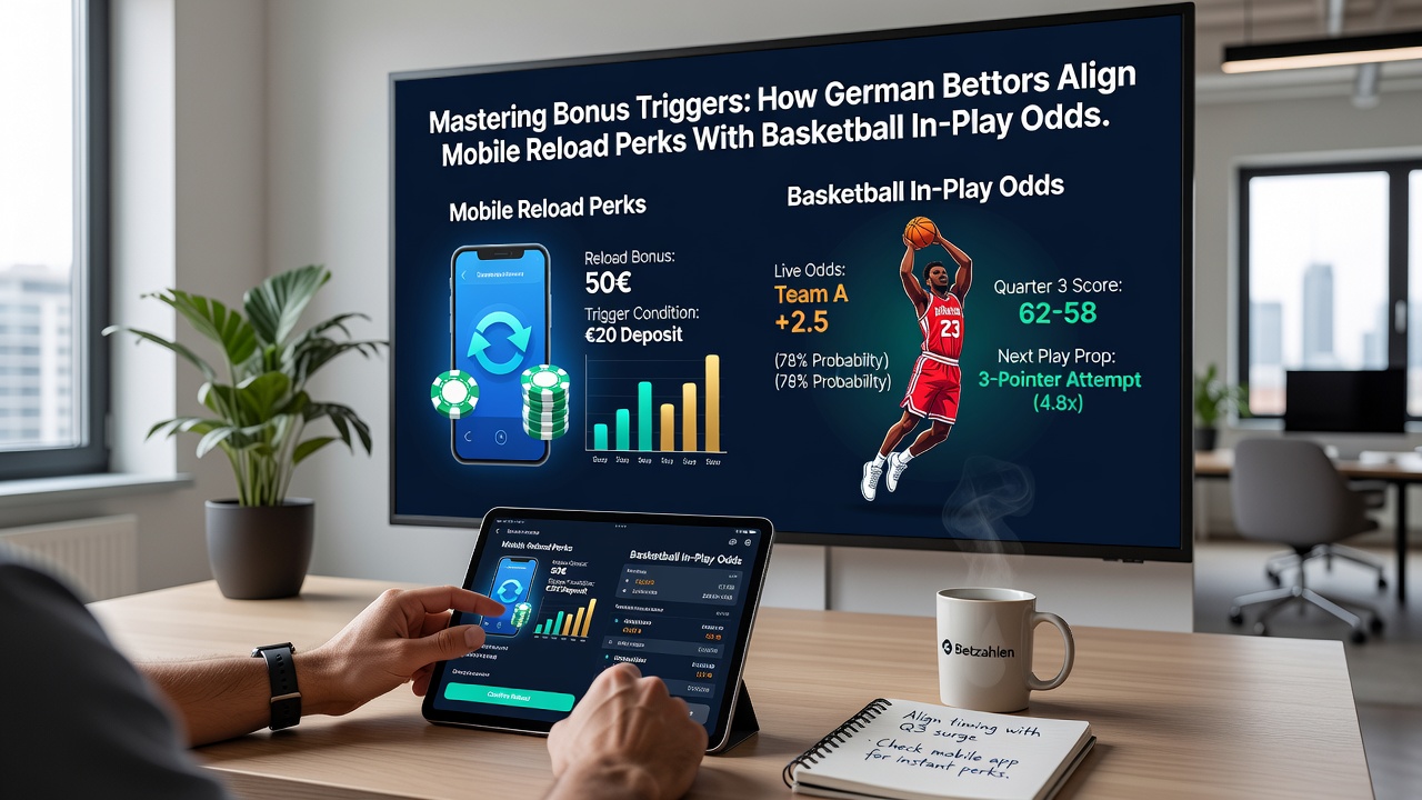 Basketball-In-Play-Wettübersicht auf einem Smartphone mit Bonus-Integration und Quotenanzeige während einer Ligaübergangsphase