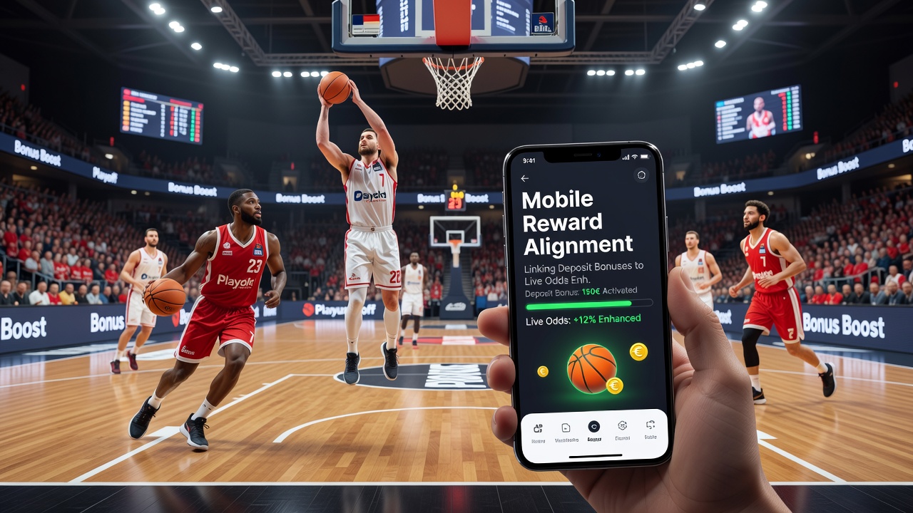 Live-Quoten-Enhancement in einer deutschen Basketball-App während Playoff-Spiel