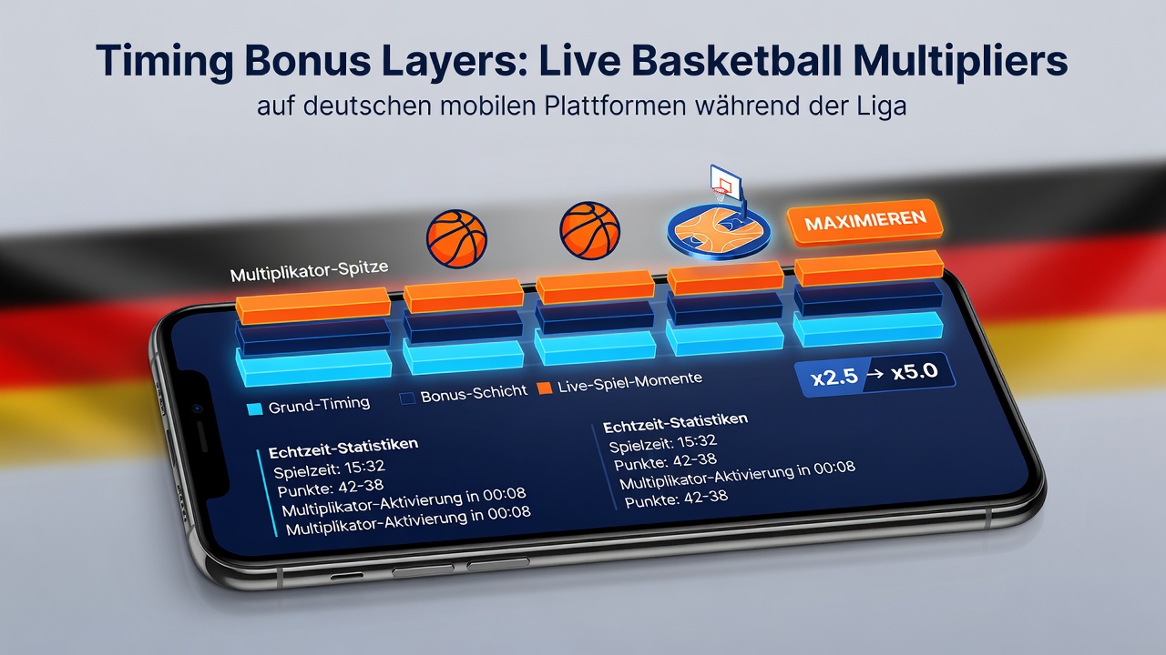 Darstellung von Multiplikator-Overlay auf einer mobilen Basketball-Wett-App während Liga-Übergangsphasen