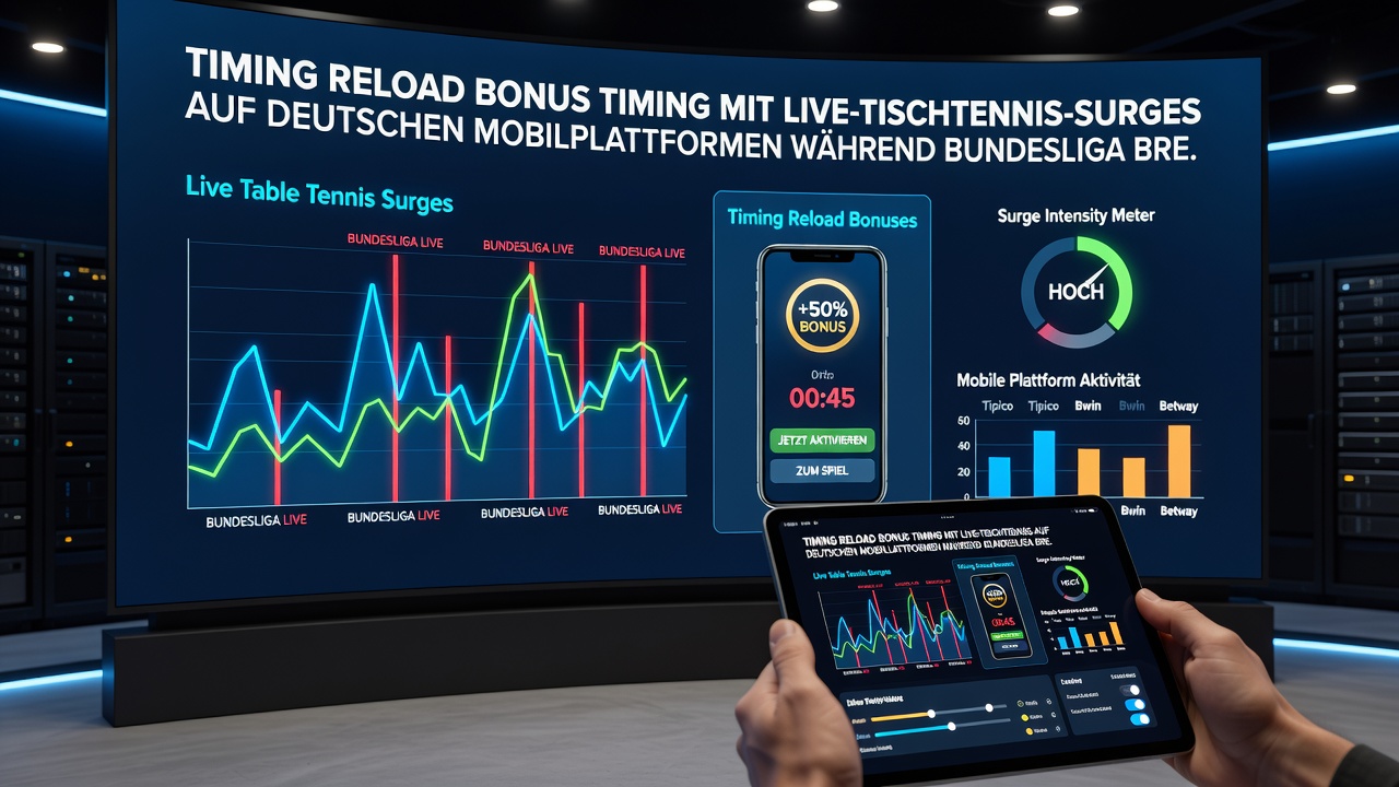 Darstellung von Synchronisation zwischen Reload-Boni und Live-Tischtennis auf Smartphones